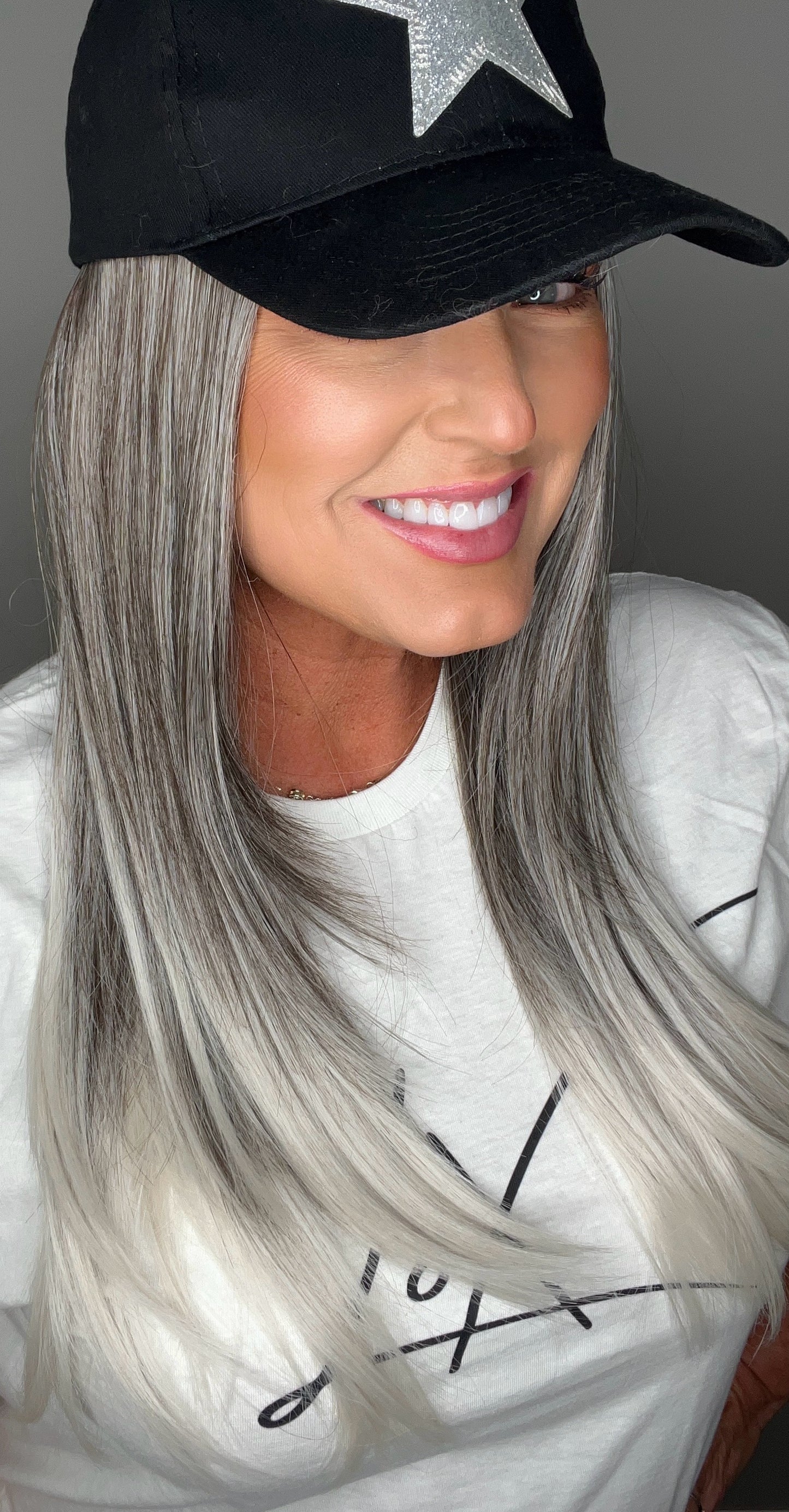 Topless Beach White Sands Long  (Hat Wig)