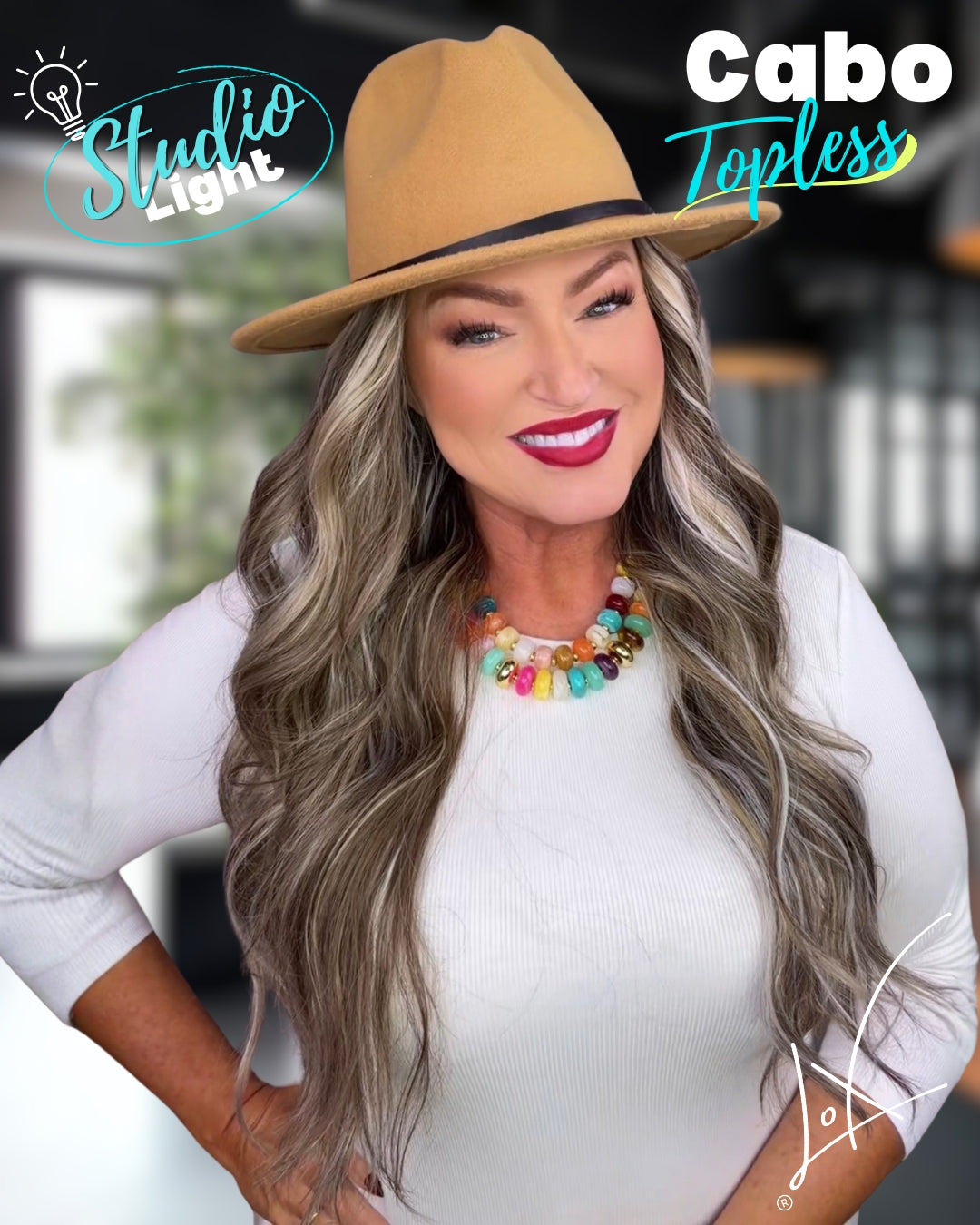 *Topless CABO - Sunlit Blonde Long (Hat Wig)